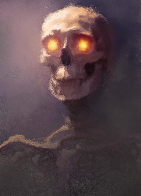 Free skeleton skull eyes illustration