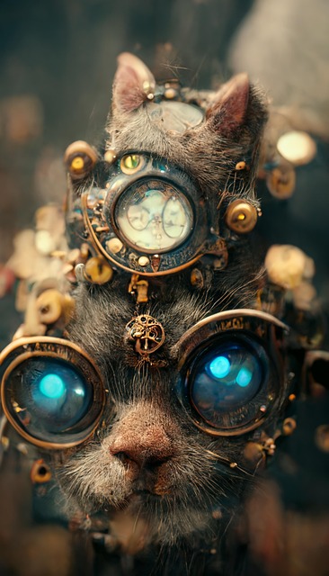 Steampunk, Natur, Kat, Dyr, Fantasi