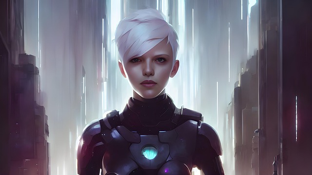 Free ghost in the shell future police sci-fi illustration