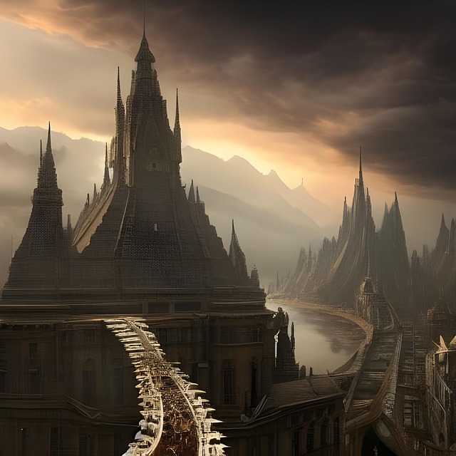 Free road steps castle illustration