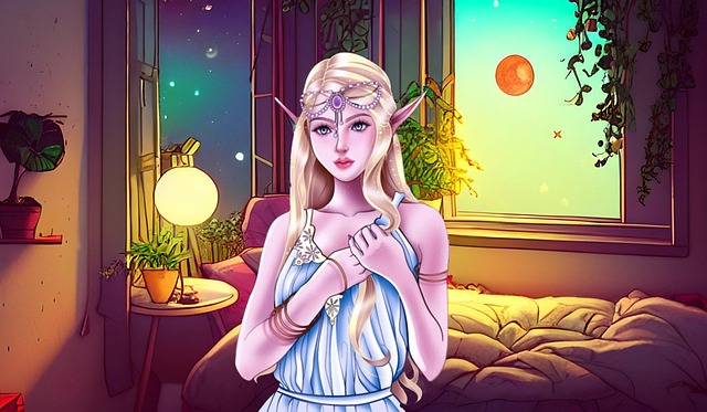 Free girl cartoon fantasy illustration