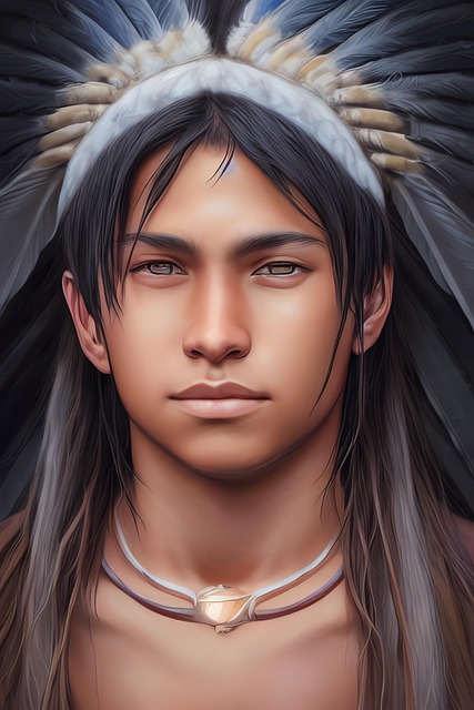 Free generated boy native american illustration