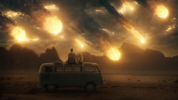 Apocalypse, Meteor, Buss, Brann, Hund