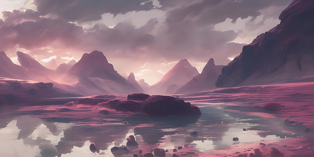 Free lake river mountain illustration