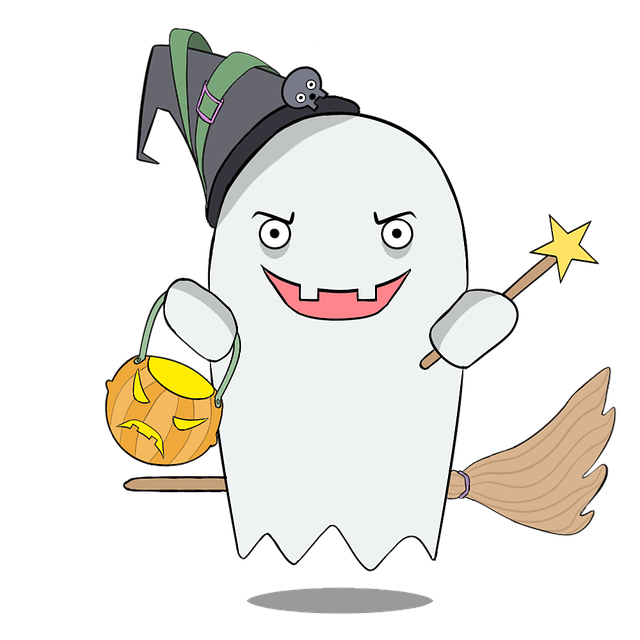 Free ghost witch halloween illustration