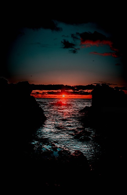 Pôr Do Sol, Mar, Costa, Nascer Do Sol