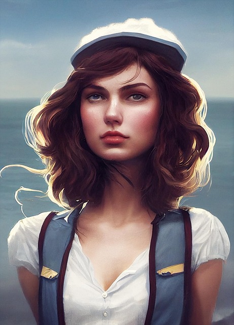 Free woman nature sailor illustration