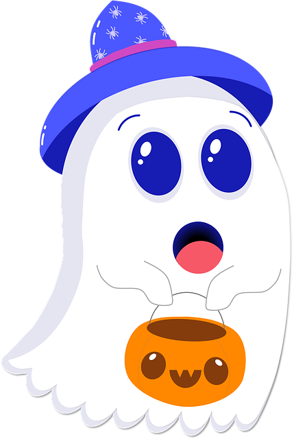 Free halloween ghost trick or treat illustration