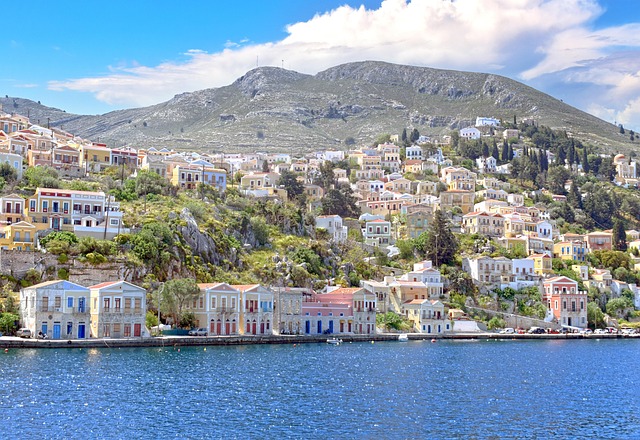 symi, island, nature, sea, greece, architecture, town, greek island, morning, landscape