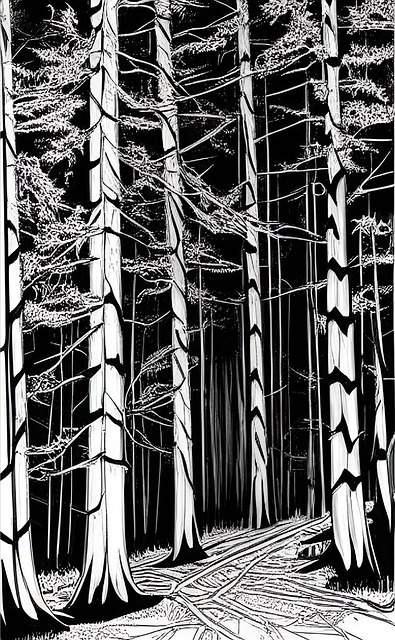Natur, Skov, Grafisk, Illustration