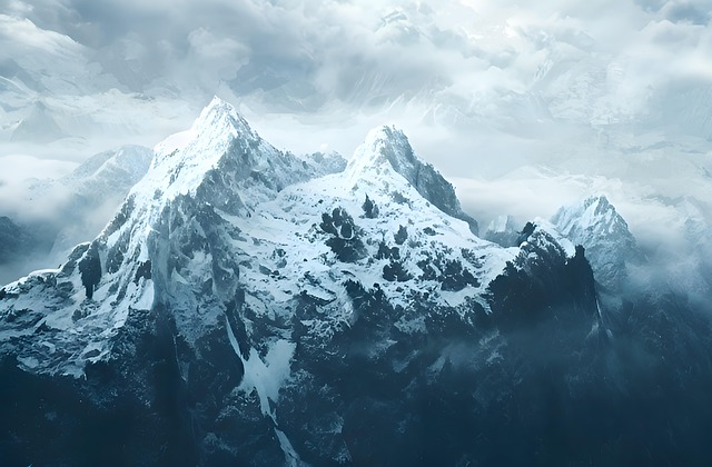 Free mountain snow scenery illustration