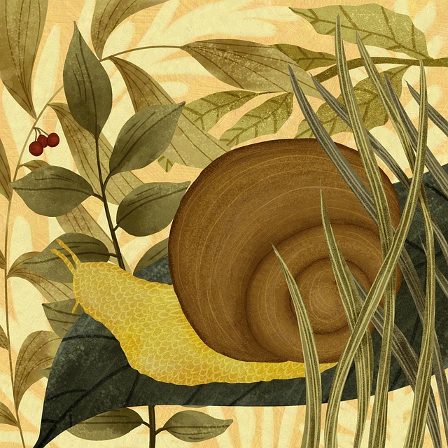 Caracol, Plantas, Arte, Animal