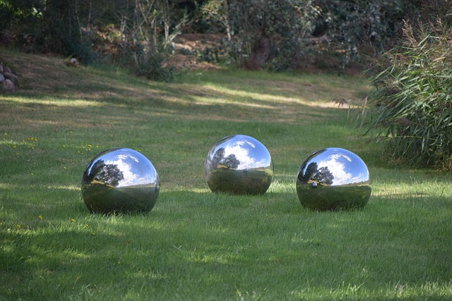 Garten, Kugeln, Deko, Schmuck, Wiese