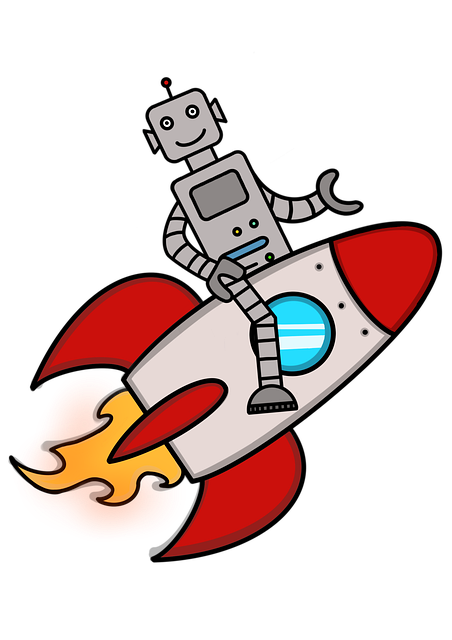 Free rocket space robot illustration