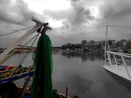 Boot, Meer, Fischerboot, Netzwerk