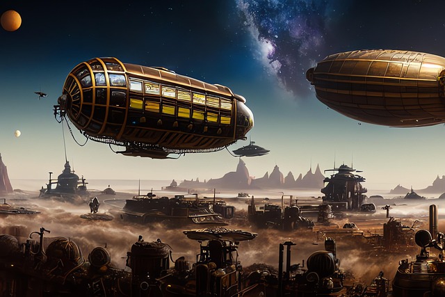 Free generated airship steampunk illustration