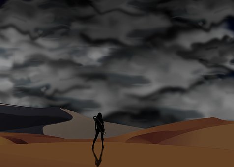 Wüste, Wolken, Sturm, Liebling, Natur