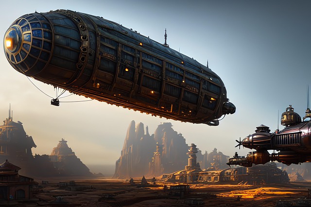 Free generated airship steampunk illustration