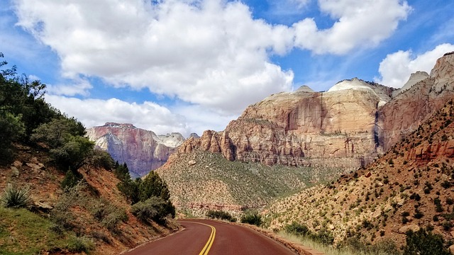 Utah, Woestijn, Zion, Ravijn, Weg