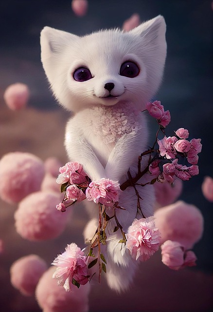 Free little fox fantasy nature illustration