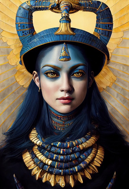 Krigsgudinde, Egyptisk, Blåt Ansigt