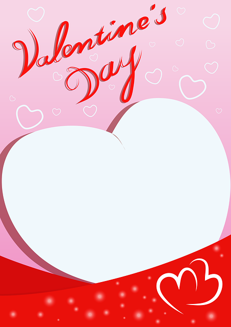 Free heart postcard valentine vector