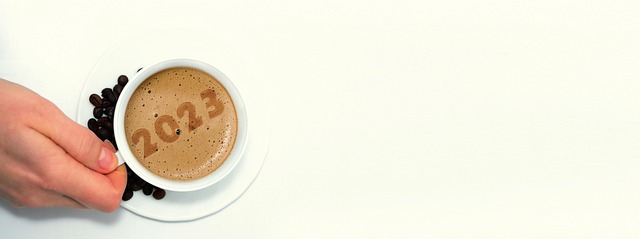 Free new year's day coffee 2023 illustration