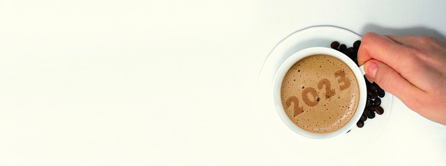 Free new year's day coffee 2023 illustration