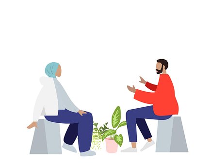 Free Conversation Mental Health illustration and picture