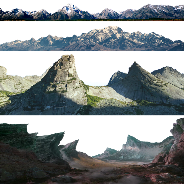 Free landscape mountains mountain peaks illustration