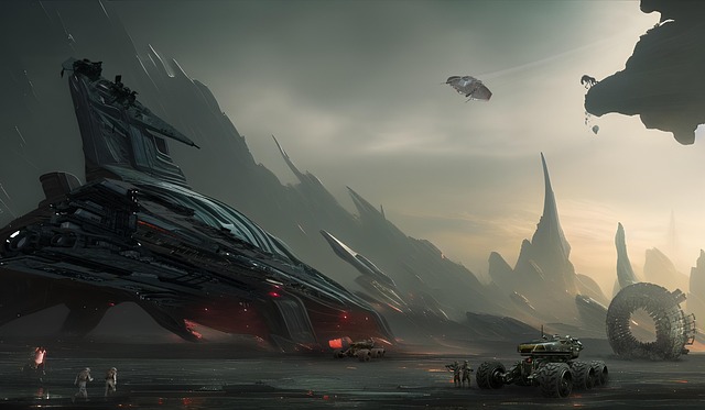 Download Arrival, Scifi, Futuristic. Royalty-Free Stock Illustration