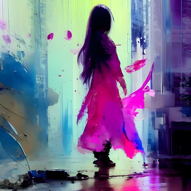 Free girl painting digital art illustration