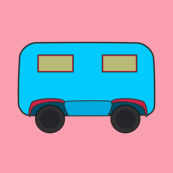 Camper, Remolque, Icono, Arte Digital