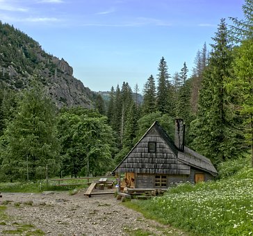 Berg, Huis, Tatry, Polen, Gebouw, Bomen