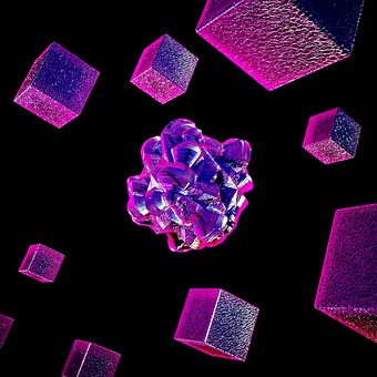 Cubo, Morado, 3D, Cubo3D, Arte3D