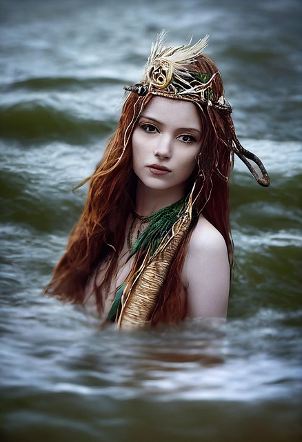 Free woman lake goddess of lakes illustration