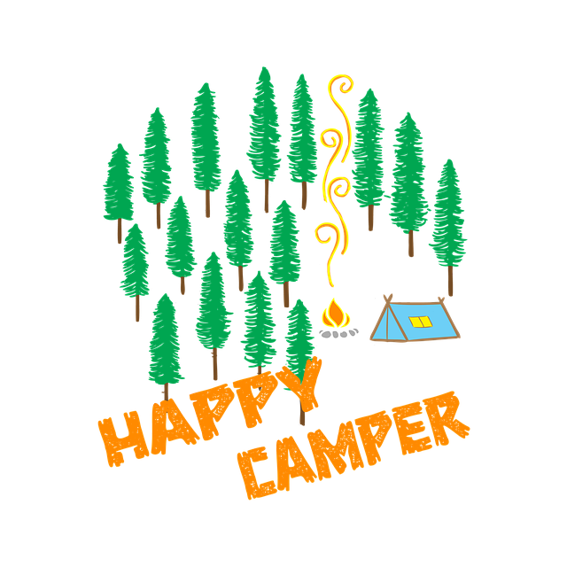 Free happy camper camper camp illustration