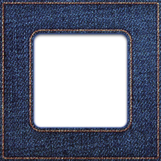 Ramme, Grænse, Denim, Dekorative