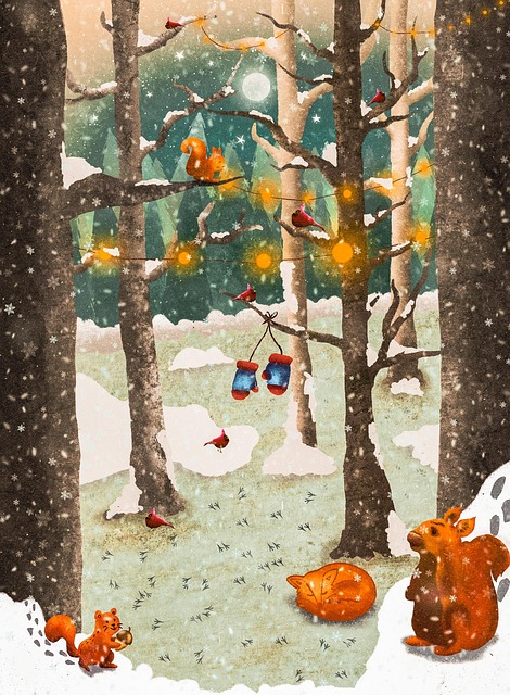 Free winter snow forest illustration