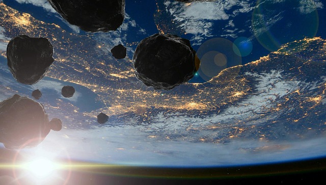 Free asteroids space earth illustration