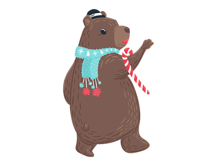 Free Bear Christmas illustration and picture