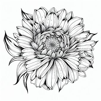 Flor, Esboço, Desenhando, Coloração
