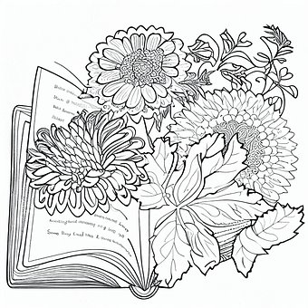 Free Book Flowers illustration and picture