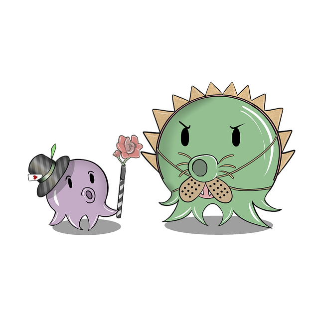 Free octopus child sticker illustration
