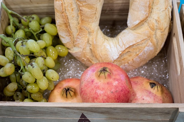 Pan, Uvas, Granada, Bodegón, Comida
