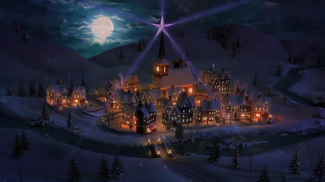 Free festive season church starlight illustration