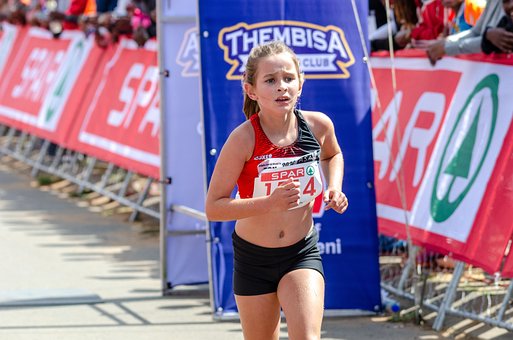 Maratón, Běžec, Dívka, Dítě, Sport, Běh