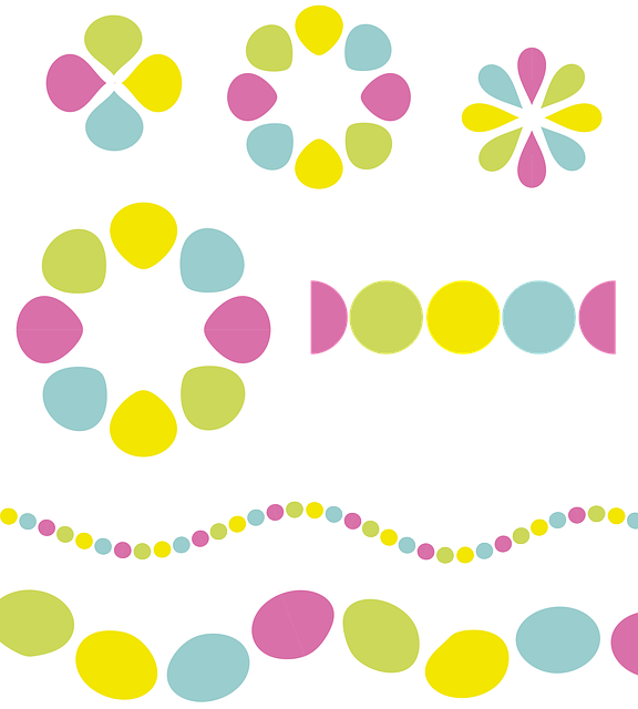 Free garland beautiful flowers balls vector