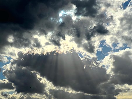 Nubes, Luz De Sol, Haces De Luz, Nublado