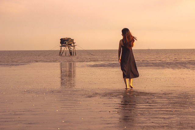 Meisje, Vrouw, Strand, Zee, Oceaan
